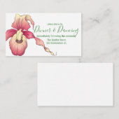 Carte D'accompagnement Réception de l'orchidée Cypripedium (Devant / Derrière)