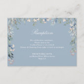 Carte D'accompagnement Réception de mariage à la verdure florale bleue po (Devant)