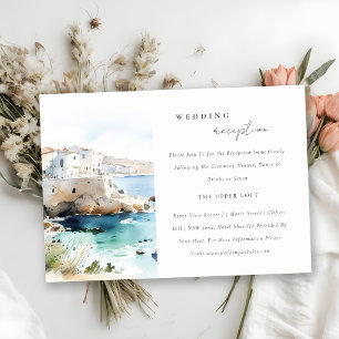 Carte D'accompagnement Réception de mariage à l'aquarelle de la Pouille I