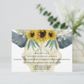 Carte D'accompagnement Réception de mariage à l'aquarelle Tête de taureau (Debout devant)