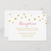 Carte D'accompagnement Réception de mariage à points dorés scintillants s (Devant / Derrière)