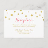 Carte D'accompagnement Réception de mariage à points dorés scintillants s (Devant)