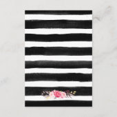 Carte D'accompagnement Réception de mariage à rayures de paillettes dorée (Dos)