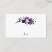 Carte D'accompagnement Réception de mariage à script floral violet (Devant)