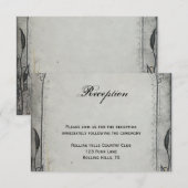 Carte D'accompagnement Réception de mariage à treillis Black Rose gothiqu (Devant / Derrière)