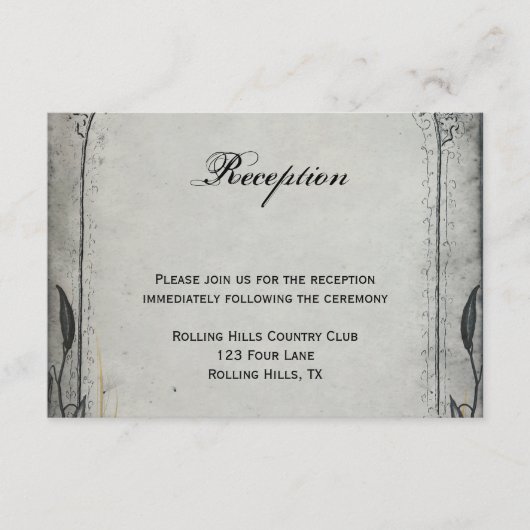 Carte D'accompagnement Réception de mariage à treillis Black Rose gothiqu (Devant)