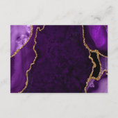 Carte D'accompagnement Réception de mariage agate pourpre et or (Dos)