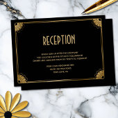 Carte D'accompagnement Réception de mariage Art déco Art déco élégant en 
