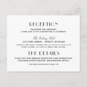 Carte D'accompagnement Réception de mariage Art Déco et détails (Devant)