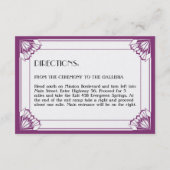 Carte D'accompagnement Réception de mariage art déco violet de l'ère du j (Dos)
