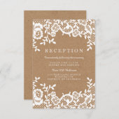 Carte D'accompagnement Réception de mariage au style rustique de campagne (Devant / Derrière)