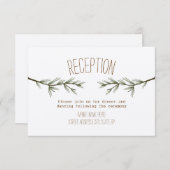 Carte D'accompagnement Réception de mariage aux branches de verdure rusti (Devant / Derrière)