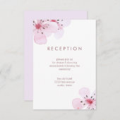 Carte D'accompagnement Réception de mariage aux cerisiers en fleurs chic (Devant / Derrière)