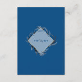 Carte D'accompagnement Réception de mariage aux feuilles de bleu classiqu (Dos)