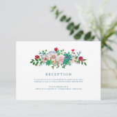 Carte D'accompagnement Réception de mariage aux succulentes et fleurs aqu (Debout devant)