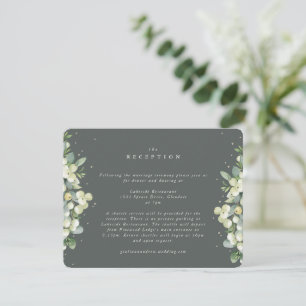 Carte D'accompagnement Réception de mariage avec baies de neiges vertes+E