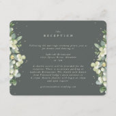 Carte D'accompagnement Réception de mariage avec baies de neiges vertes+E (Devant)