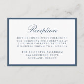 Carte D'accompagnement Réception de mariage avec bordure Navy moderne (Devant)