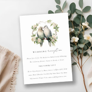 Carte D'accompagnement Réception de mariage avec couronne botanique Insép