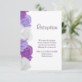 Carte D'accompagnement Réception de mariage avec de belles roses ancienne (Debout devant)