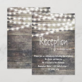 Carte D'accompagnement Réception de mariage avec du bois rustique et guir (Devant / Derrière)