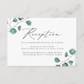 Carte D'accompagnement Réception de mariage avec eucalyptus moderne (Devant)