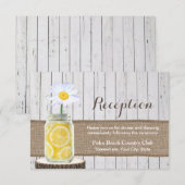 Carte D'accompagnement Réception de mariage avec Fleur de Marguerite Rust (Devant / Derrière)