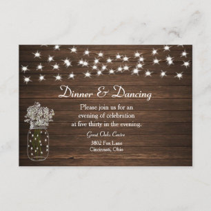 Carte D'accompagnement Réception de mariage avec jarre en grès et lumière