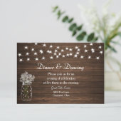 Carte D'accompagnement Réception de mariage avec jarre en grès et lumière (Debout devant)