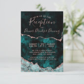 Carte D'accompagnement Réception de mariage avec marbre agate or rose et  (Debout devant)