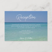Carte D'accompagnement Réception de mariage avec photographie de plage ma (Devant)
