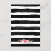 Carte D'accompagnement Réception de mariage avec rayures de paillettes do (Dos)