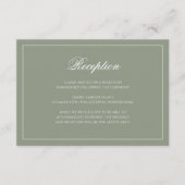 Carte D'accompagnement Réception de mariage avec Sage vert et blanc (Devant)