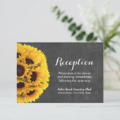 Carte D'accompagnement Réception de mariage avec tableau de tournesols ca (Debout devant)