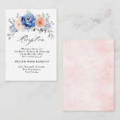 Carte D'accompagnement Réception de mariage bleu bleu ardoise Dusty rose  (Devant / Derrière)