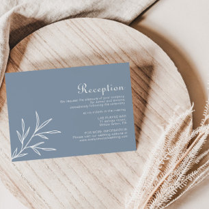 Carte D'accompagnement Réception De Mariage Bleu Dusty Formelle Minimale