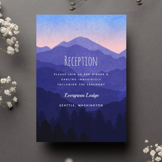 Carte D'accompagnement Réception de mariage Blue Mountains