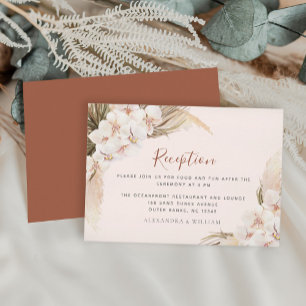 Carte D'accompagnement Réception de mariage Bohème Floral Pampas Terracot