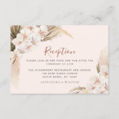 Carte D'accompagnement Réception de mariage Bohème Floral Pampas Terracot (Devant)