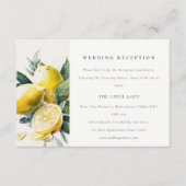 Carte D'accompagnement Réception de mariage bohème jaune citron jardin (Devant)