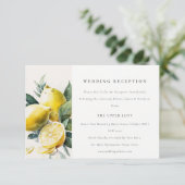 Carte D'accompagnement Réception de mariage bohème jaune citron jardin (Debout devant)