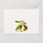 Carte D'accompagnement Réception de mariage bohème jaune citron jardin (Dos)