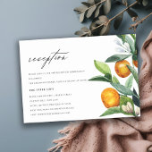 Carte D'accompagnement Réception de mariage Boho Botanique Orange Citrus