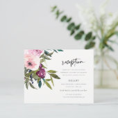 CARTE D'ACCOMPAGNEMENT RÉCEPTION DE MARIAGE BOHO BURGUNDY FLORAL BUNCH (Debout devant)