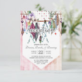 Carte D'accompagnement Réception de mariage Boho Dreamcatcher et plumes (Debout devant)