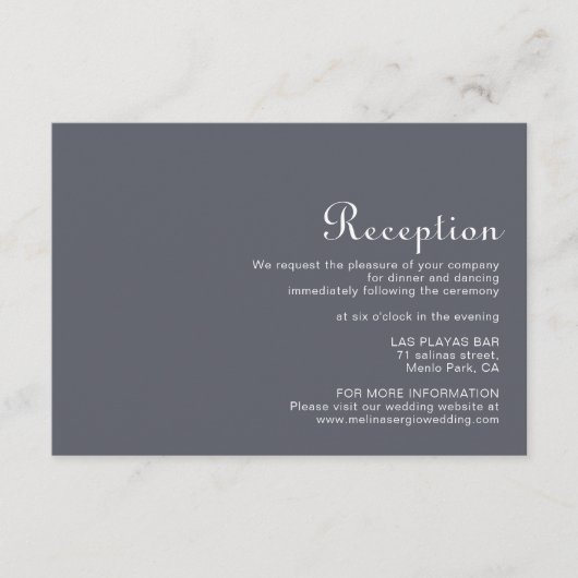 Carte D'accompagnement Réception De Mariage Boho Soirée Simple (Devant)