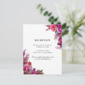 Carte D'accompagnement Réception de mariage Bold Magenta Spring (Debout devant)