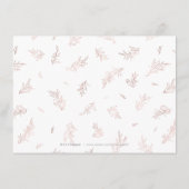 Carte D'accompagnement Réception de mariage botanique dorée rose (Dos)