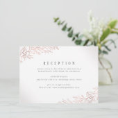 Carte D'accompagnement Réception de mariage botanique dorée rose (Debout devant)