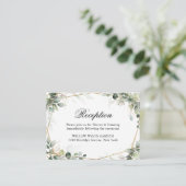 Carte D'accompagnement Réception de mariage botanique Eucalyptus Greenery (Debout devant)